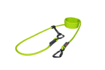 Preview: EASYLONG Hundeleine TWIST - M - 2m - grün mit roten Stichen - schmaler Ø!